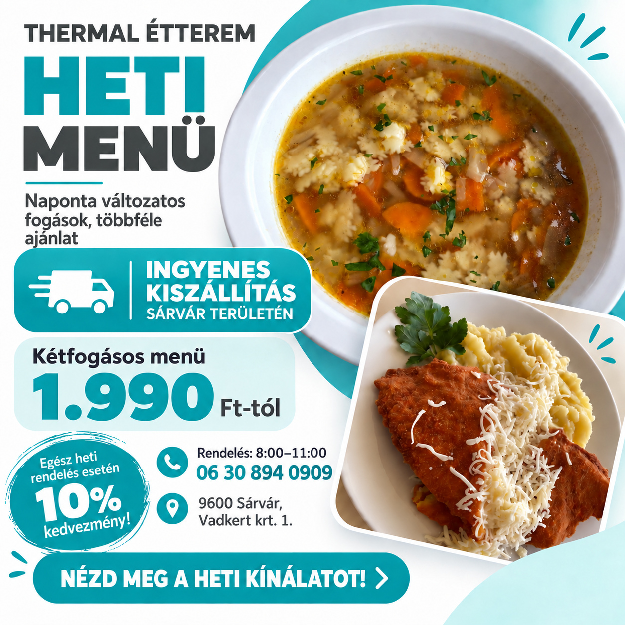 Napi menü a Thermal Étteremben